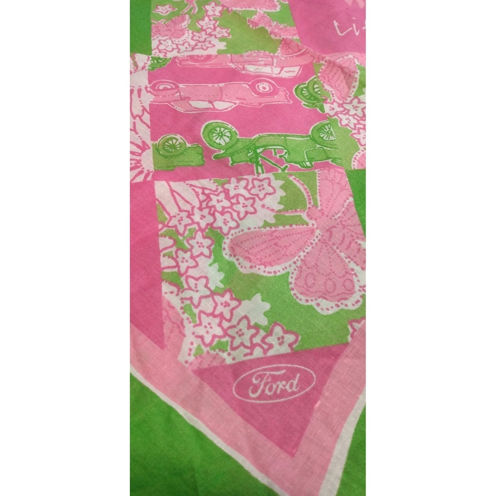 FORD & Lilly Pulitzer [SET of 4] Breast Cancer Awareness Faux-Patchwork Preppy - Picture 4 of 7